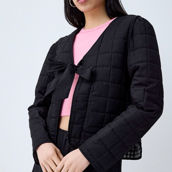 Stoosh black and white gingham reversible quilted blazer jacket NWT - Picture 2 of 12